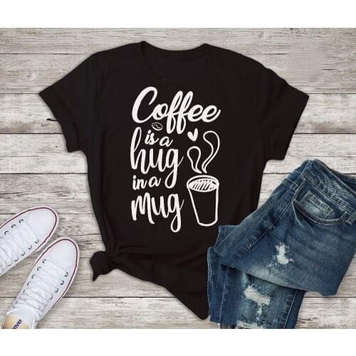 Fashion Pastel Aesthetic 90s Young Style Grunge Tee Goth Tops Coffee Hug In A Mug T Shirt Funny Graphic Women