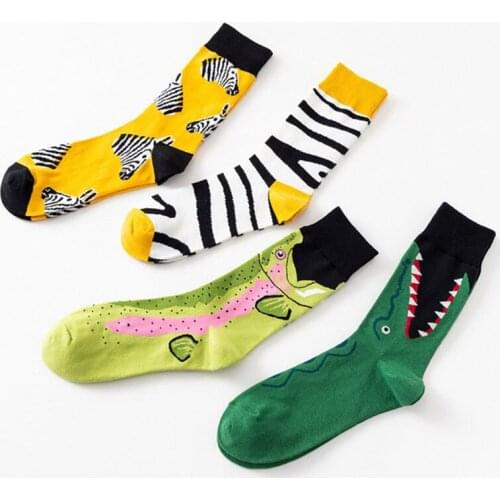 Fashion colorful hose zebra stripes crocodile animal series cute winter tube socks