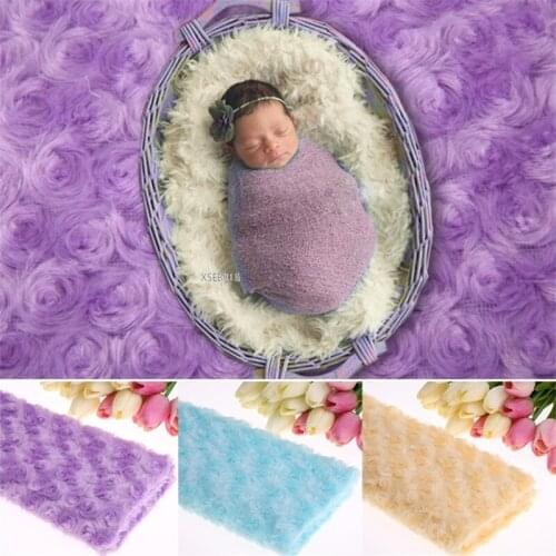 Soft Baby Blankets Newborn Photography Props Accessories Solid Color Faux Background Blankets Cute Kids Infant Wraps Blankets
