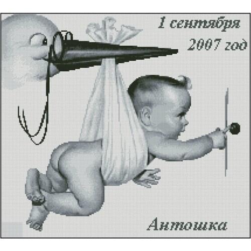 FREE Shipping whole Top Quality popular counted cross stitch set baby gift from heaven 14CT