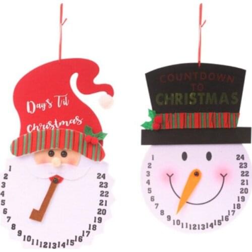 Non-Woven Santa Claus/Snowman Christmas Advent Countdown Clock Calendars Holiday Hanging Decorations