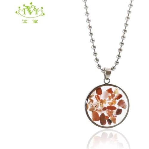 New Natural Stone Round Red Crystal Choker Chain Necklace Jewelry Mens Women Stone Pendants Fashion Jewelery Accessories Gift