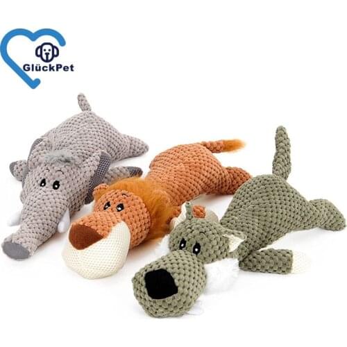 Plush Dog Toy, Squeaky Interactive Puppy Dog Toys,Durable Chew Toys for Small and Medium Dogs with Lion Style