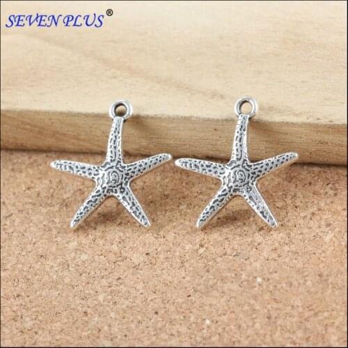 High Quality 30 Pieces/Lot 20mm*19mm Antique Silver Plated charms thomas Starfish Charms