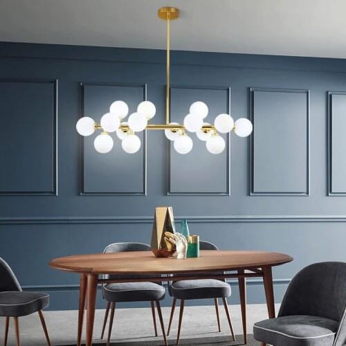 Nordic Dining Room Straight 16 Light G4 Led Chandelier Rod Hanging Shiny Gold Paint Black Metal Led Chandelier Lighting Fixture