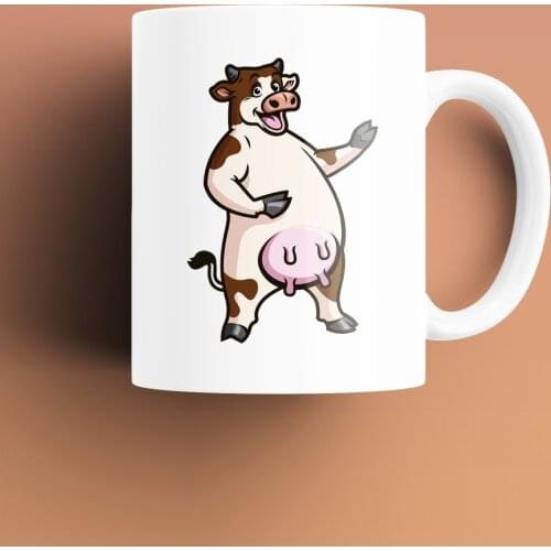 Cute Cow 3 Patterned, Printed White Mug Cup, Porcelain Raw Material, Handle, Gift Product, quality Mug and Printing
