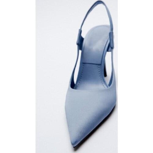 Sandals Stiletto Heels Female Shoe Shallow Mouth Slip-on Loafers Summer Womens Blue Large Size Girls High Comfort Clear Elasti