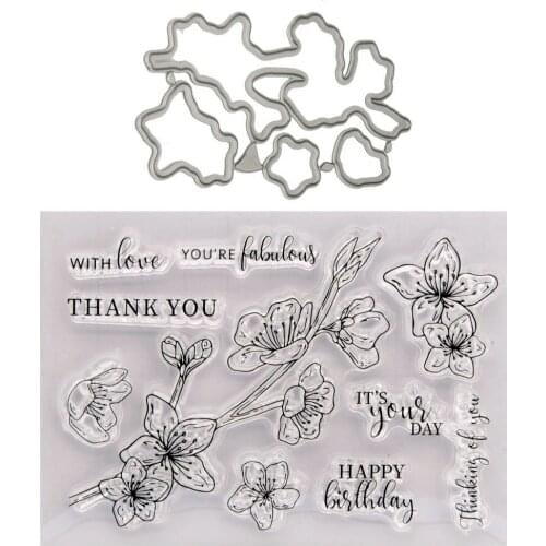 Silicone RUBBER Clear Stamps CUTTING DIES For Scrapbooking Flowers LETTERS DIY PAPER Album Cards MAKING EMBOSSING FOLDER MOLD