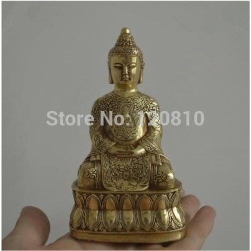 Tibet copper Amitabha Guanyin Buddha Statue