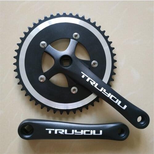 Bicycle Crankset Fixed Gear Single Speed Track Bike Chainrings 110 BCD 53T 50T 48T 46T 44T Chainwheel 1/8" Crank 170mm Length