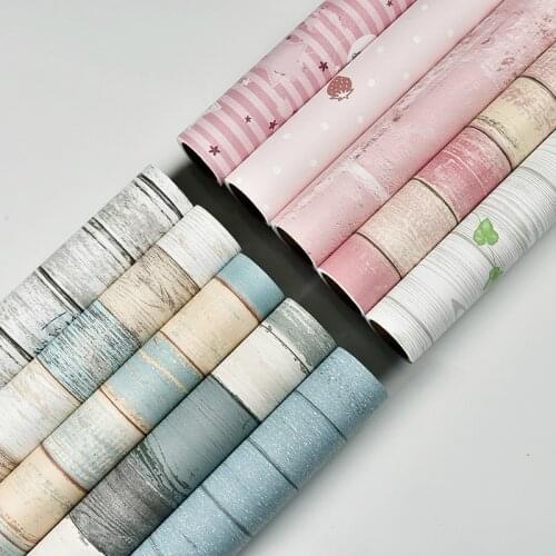 Vinyl Wood Grain Wall Stickers Waterproof Self Adhesive Wallpapers for Living Room Bedroom Contact Paper Furniture Home Decors