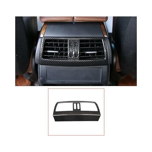 Carbon Fiber Look Inner Rear Air Condition Vent Cover Trim For BMW X6 E71 08-14
