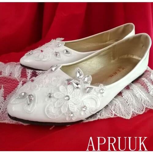 Sexy point toe lace flats shoes for woman plus sizes luxury silver bling shinny big crystal rhinestones decoration ladies flats