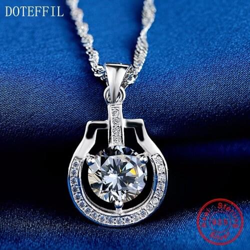 925 Silver Women Necklace Fashion Charm Round Necklace 100% Sterling Silver High Quality AAA 8mm Zircon Luxury Brand Jewelry