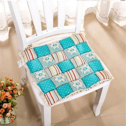 1pcs Pastoral Style Printing Flower Cotton Seat Cushion Sofa Car Mat Home Kitchen Chair Sit Pad Mat Pillows Winter