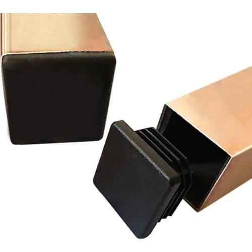 10Pcs Square Black Square Pipe Plug 10 ~50mmTube Insert Blanking end Cap Tube Pipe Insert Plug Bung Product Insert Home stepping