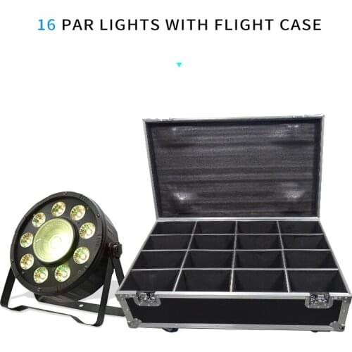 16pcs Flat LED Par Lights 9x10w+30w RGB 3IN1 PAR With Flight Case DMX512 control disco lights professional stage DJ equipment