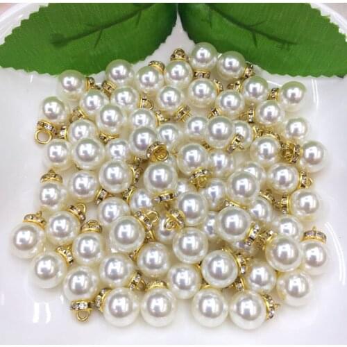20pcs Imitation Round Pearl 8-16mm White Plastic Loose Beads Sewing Buttons For Clothing Scrapbooking Garment DIY Accessories