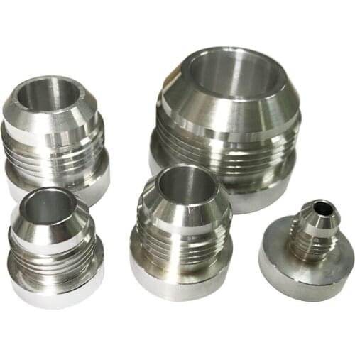 Silver AN6 AN8 AN10 AN12 Male Adapter Aluminum Welding On Fitting Bung