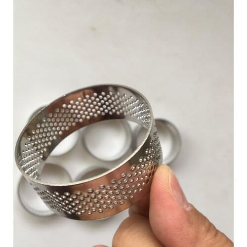 6pcs/lot 3.5cm high 7cm 8cm Round stainless 304 perforated seamless tart ring quiche ring tart pan pie tarte ring with hole