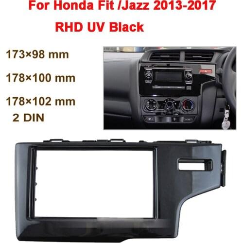 2Din Car Radio Fascia for Honda Fit Jazz 2013-2017 Right Frame Dash radio CD DVD Panel Mount Kit Frame Bezel