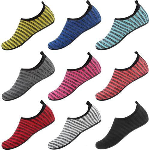 Water Shoes Womens Mens Lovers Barefoot Outdoor Wading Swimming Diving Snorkeling Beach Yoga Bathing Slip on Boot Stripe Print