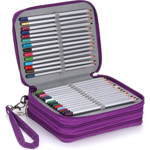 72 Slots School Pencil Case For Colored Pencil Watercolor Pen Markers Organizers Multifunction Stationery Pouch Supplies