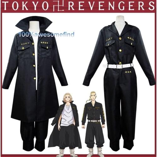 Anime Tokyo Revengers Manjiro Sano Ken Ryuguji Black School Uniform Men Halloween Christmas Cosplay Costume Outfits Trench