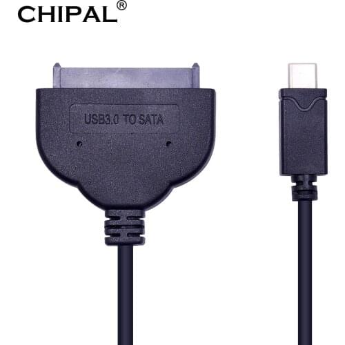 CHIPAL 10pcs USB-C USB 3.1 Type-C to SATA 3.0 Cable Adapter Type C to Serial ATA III 7+15 22Pin Converter for 2.5 Inch HDD SSD