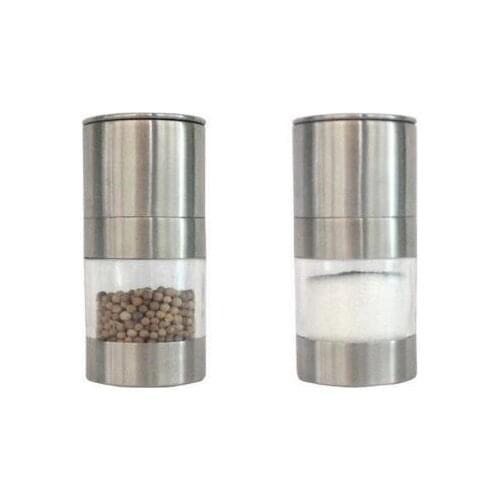 Home Kitchen Tool High Quality Manual Stainless Steel Salt Pepper Mill Spice Sauce Grinder Silver