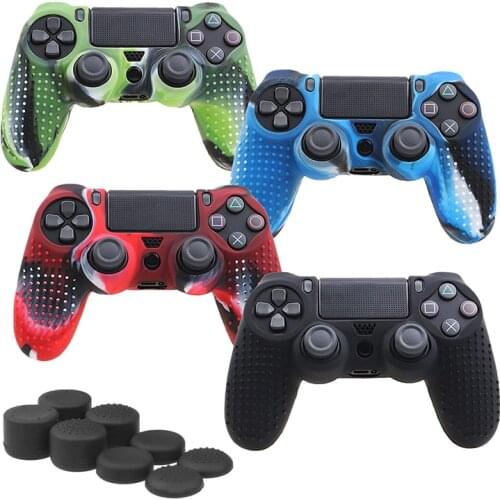 Camouflage Silicone Rubber Skin Grip Cover Case for PS4 PlayStation 4 Controller 7.09x4.33inch 1Pcs