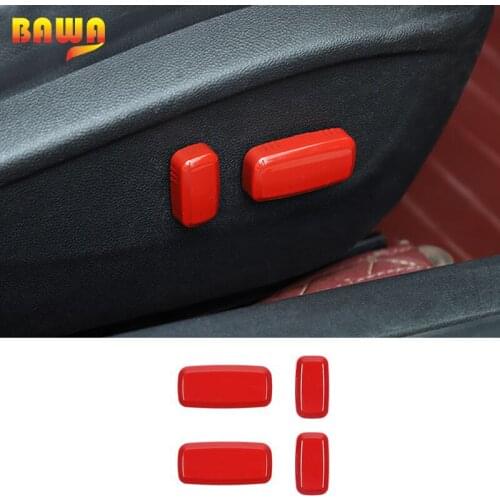 BAWA Car Seat Adjustment Button Decoration Cover Stickers ABS Interior Accessories For Chevrolet Camaro2010-2015 Car Accessories