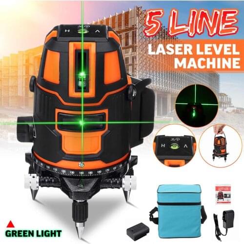 ZEAST Powerful Green Light Laser Level 5 Lines Automatic Self Leveling 360 Vertical Horizontal Tilt Cross Line w/Outdoor Mode