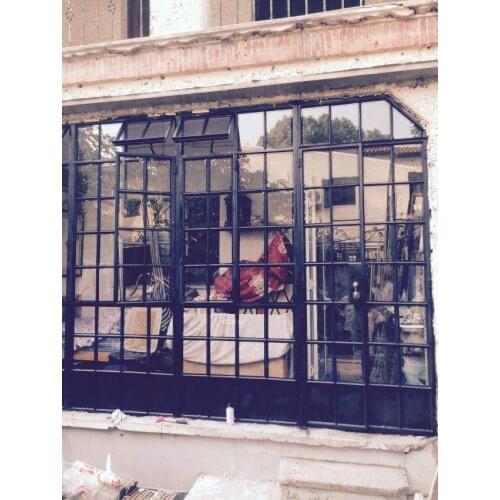 Metal panel door front door with top window 42 inch steel exterior door