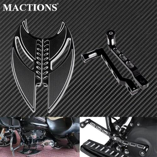 Motorcycle Front Driver Floorboards & Pedal Heel Toe Gear Shifter Shift Lever With Shift Pegs Black For Harley Softail Touring