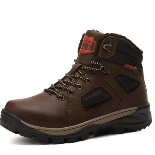 Mens shoes winter 2021 new large size cotton shoes for men plus velvet high top sports shoes outdoor snow boots Martin hiking