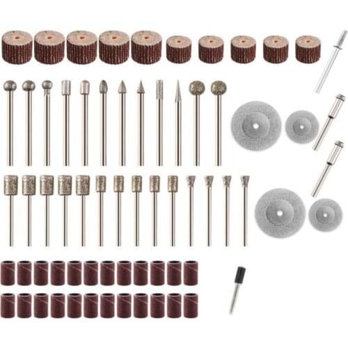 Rotary Tool Accessories Kit, Stone Carving Set Diamond Coated Grinding Head Burr Accessories Polishing Kits
