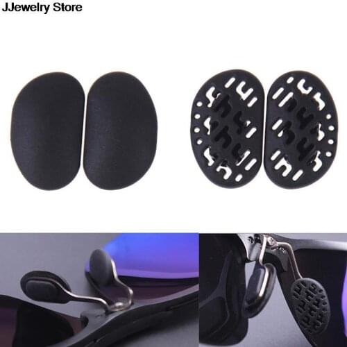 2Pairs Black Silicone Sunglasses Soft Nose Pads 2 Styles Hollow Out Airbag Bayonet Breathable Comfortable Glasses Anti-Slip