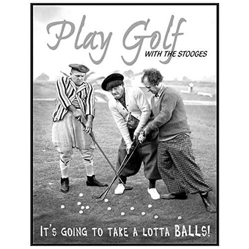 Desperate Enterprises The Three Stooges Lotta Balls Tin Sign, 12" W x 8" H