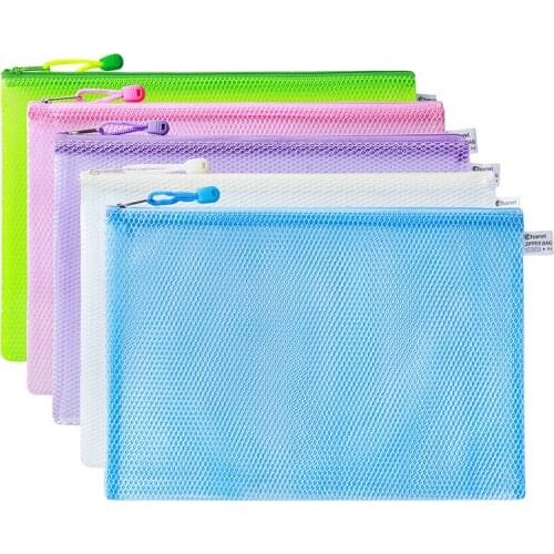 A4 Transparent File Bag Thickened Zipper Document Bag Briefcase A3 Paper Student Stationery Pencil Bag Office Supplies Folder
