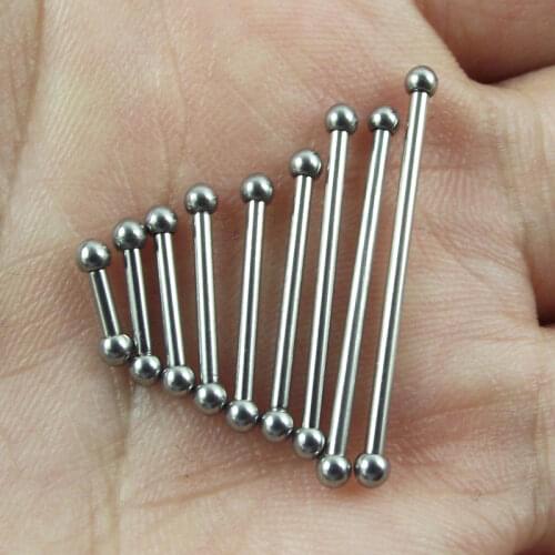 SaYao 2mm mini ball Stainless Steel Long Industrial Barbell ring Tongue Nipple Bar Tragus Helix Ear Piercing Body Jewelry