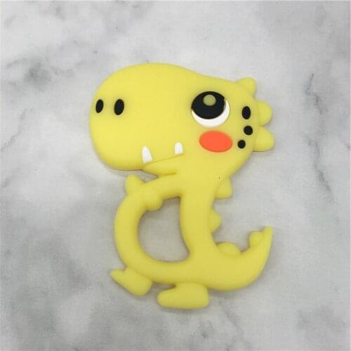 Dinosaur Teether Cartoon Animal Silicone Rodent Teething Toys Food Grade Silicone Baby Teether For Teeth DIY Necklace Pendants
