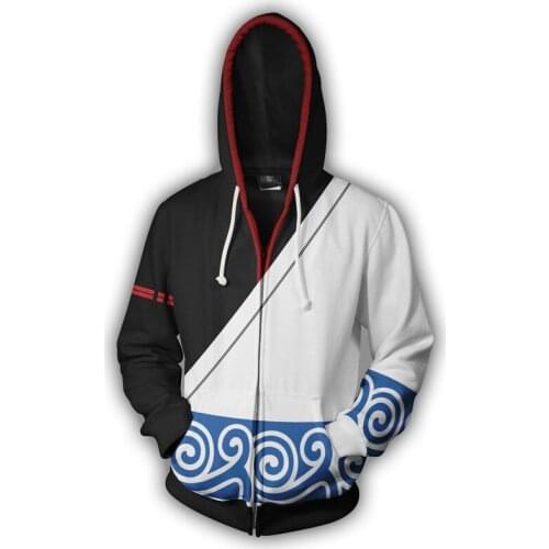 Gintama Hoodie Sakata Gintoki Takasugi Shinsuke 3D Print Zipper Hoodies Sweatshirts Cosplay Hooded Coat Jacket