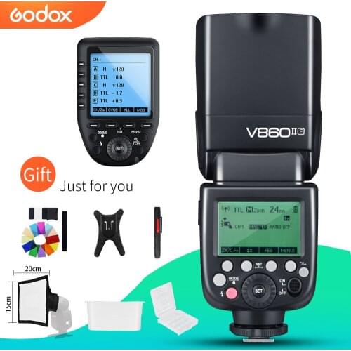 Godox V860II-F GN60 TTL HSS 1/8000s Speedlite Flash w/ Li-ion Battery + Xpro-F Trigger for Fujifilm X-Pro2/1 X-T20