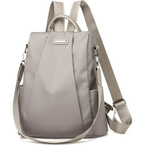 Womens Nylon Backpack Waterproof Leisure Travel Bag Lightweight Middle Size Shoulder Bag