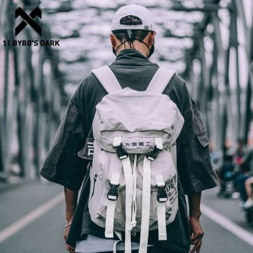 11 BYBBS DARK Hip Hop Mens Backpacks Women 2020 Hasp Vintage Ribbon Korean Canvas Streetwear Harajuku Backpacks School Bags