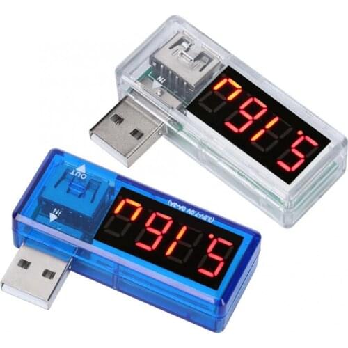 2PCs USB Detector Current Voltage Tester Voltmeter Ammeter Portable for Mobile Phone Chargers