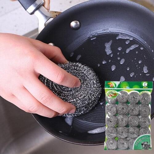 New 20Pcs kitchen cleaning tools Rustless Steel Cleaning Balls Pan Dish Dirt Washing Brush Kitchen Scrubber