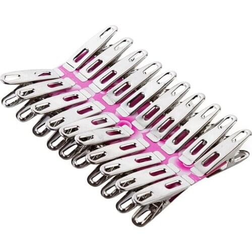 40pcs Practical Stainless Steel Clothes Pegs Clips Socks Clips Pins Clamps