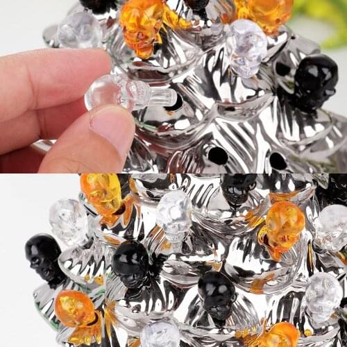 50Pcs Plastic Ceramic Lights Christmas Tree Ornaments Multicoloured Plastic Bulbs Haloween Bar XMAS Party Decoration Props